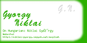 gyorgy niklai business card